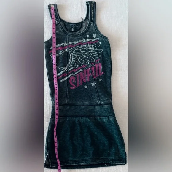 NWOT XS Affliction Women's Grey and Pink Dress - Picture 6 of 6